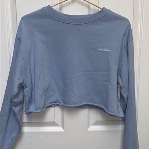 cropped crew neck sweatshirt